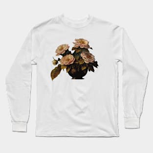 Vintage Artsy Flowers in a Vase Long Sleeve T-Shirt